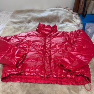 Crissrexo Shiny Red Puffer Jacket L